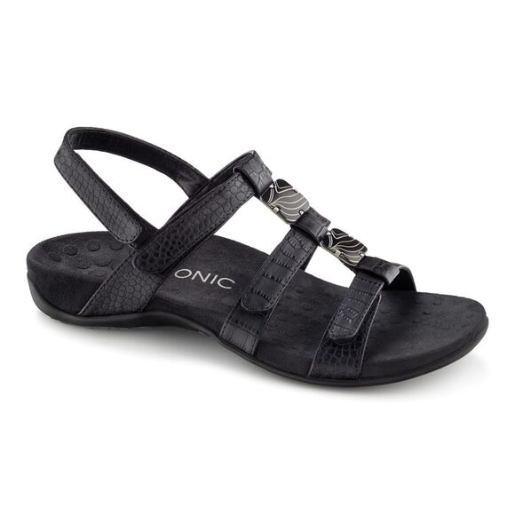 Vionic Amber Adjustable Sandals Black Size 10 - Picture 1 of 7